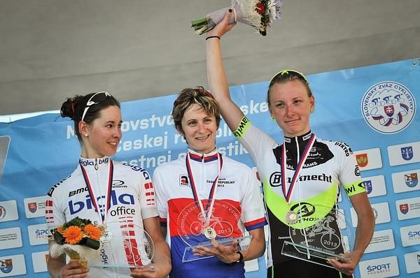 Czech women's time trial podium (L-R): Katarina Hranaiova, Martina Sablikova and Pavlina Sulcova