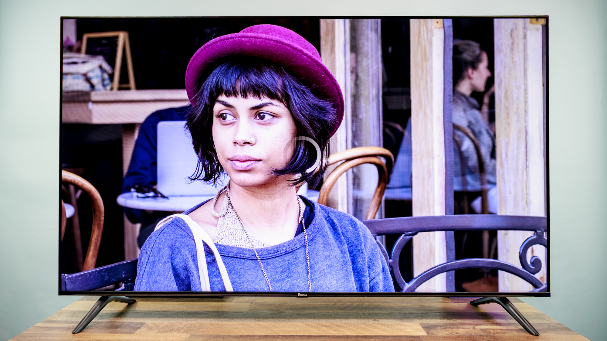 Roku 65-inch Class Select Series 4K QLED (2026) TV on a desk