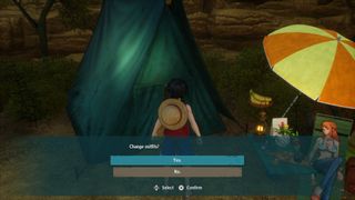 One Piece Odyssey outfits - Changing at tent
