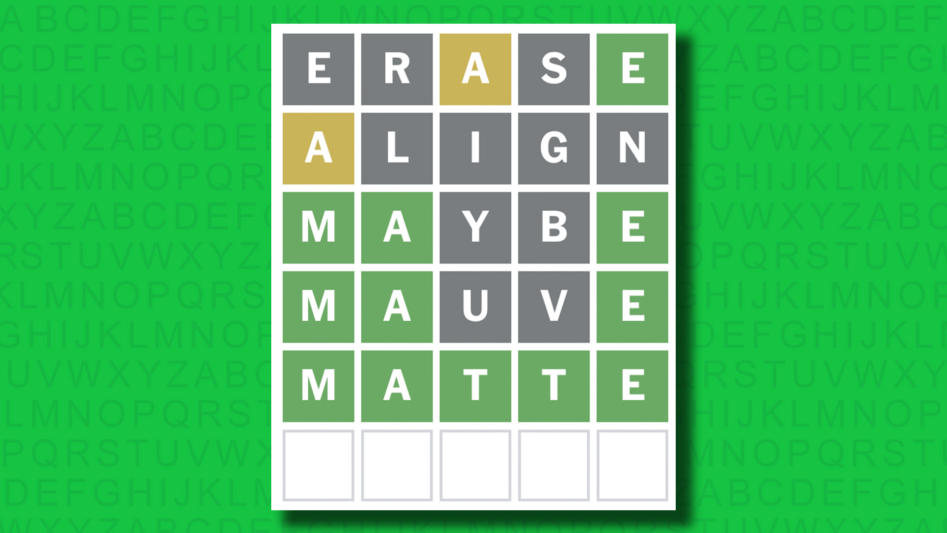 NYT Wordle answer for game 1519 on a green background