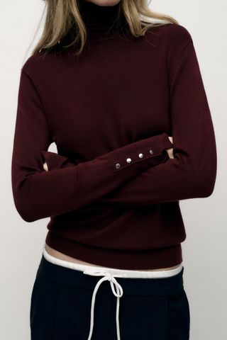 Basic Buttoned Knit Sweater