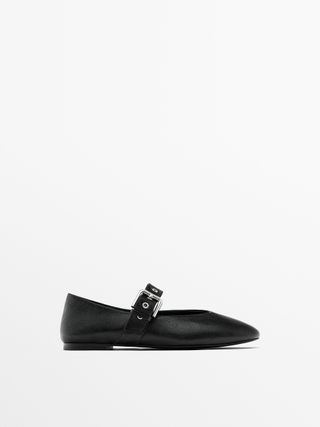 Soft Ballet Flats With Buckle