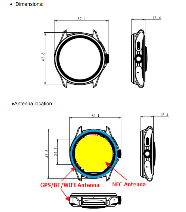 Sketches of an unreleased Mobvoi smartwatch