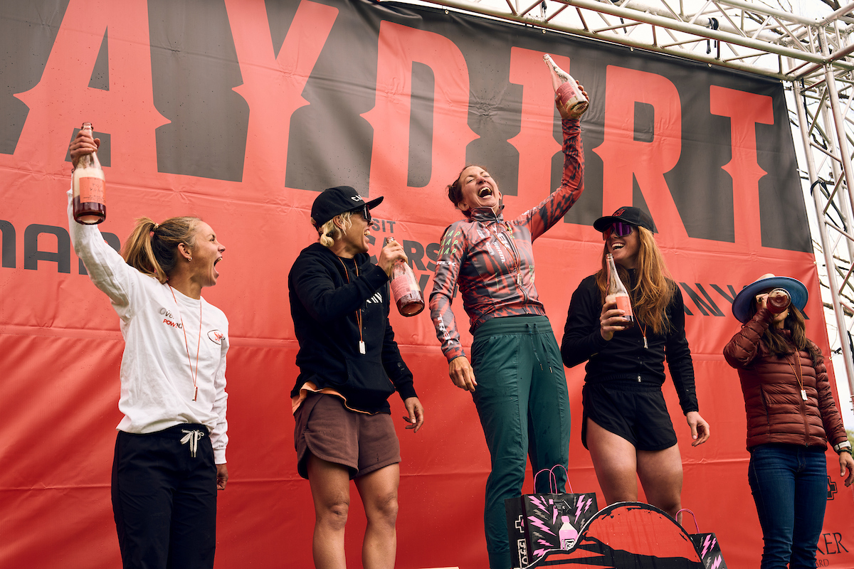 Elite women's podium with winner Paige Onweller on the top step 