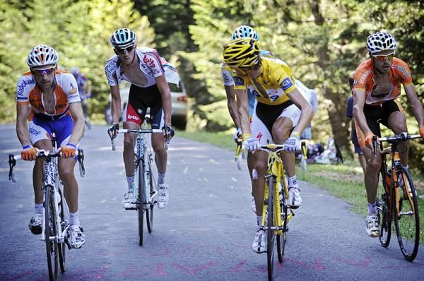 Andy Schleck (Saxo Bank) looks back to size up his rivals