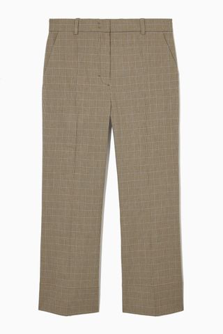 Slim Checked Flared Trousers