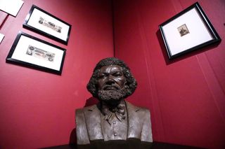 A bust of Frederick Douglass on display at the Holocaust Museum Houston