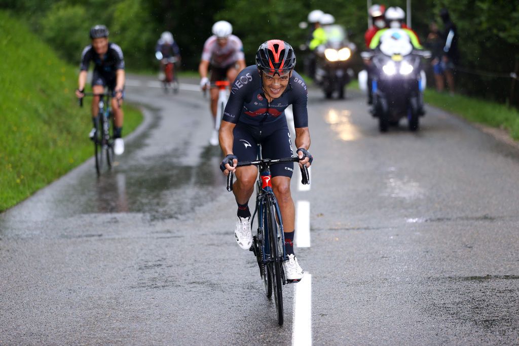 LE GRAND BORNAND FRANCE JULY 03 Richard Carapaz of Ecuador and Team INEOS Grenadiers during the 108th Tour de France 2021 Stage 8 a 1508km stage from Oyonnax to Le GrandBornand LeTour TDF2021 on July 03 2021 in Le Grand Bornand France Photo by Tim de WaeleGetty Images