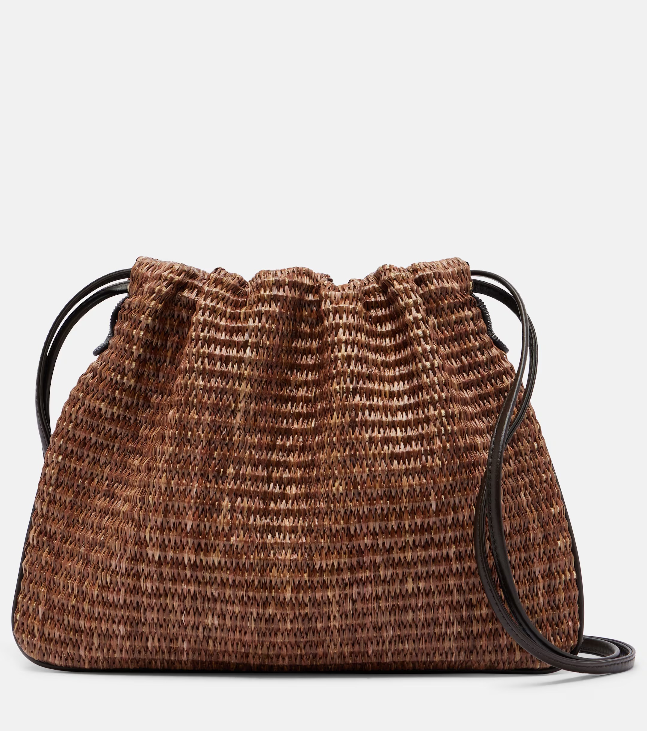 Brunello Cucinelli , Mellow Small raffia-effect crossbody bag