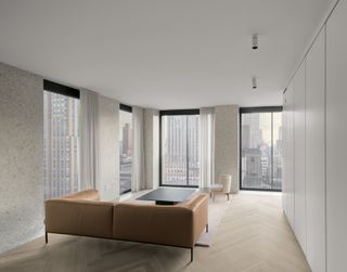 Living room looking towards NY views at Bryant Park by David Chipperfield