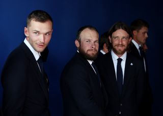 Nicolai Hojgaard, Tyrrell Hatton and Tommy Fleetwood at the 2023 Ryder Cup