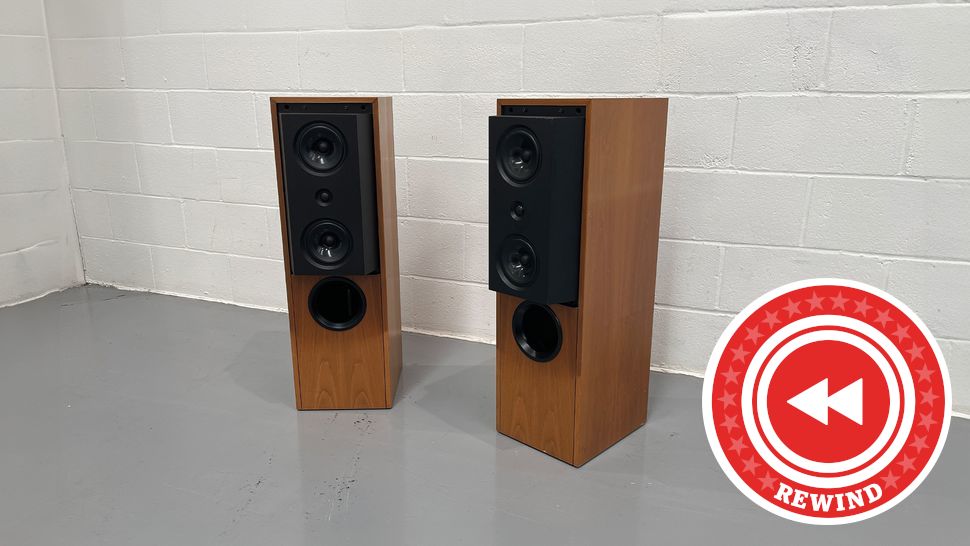 KEF 1984 speakers with Rewind logo