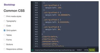 System bloat: Bootstrap’s generated CSS for the grid alone is 16,435 characters – most of which you’ll never use