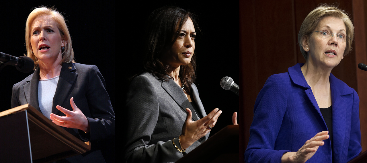 Kirsten Gillibrand, Kamala Harris, and Elizabeth Warren.