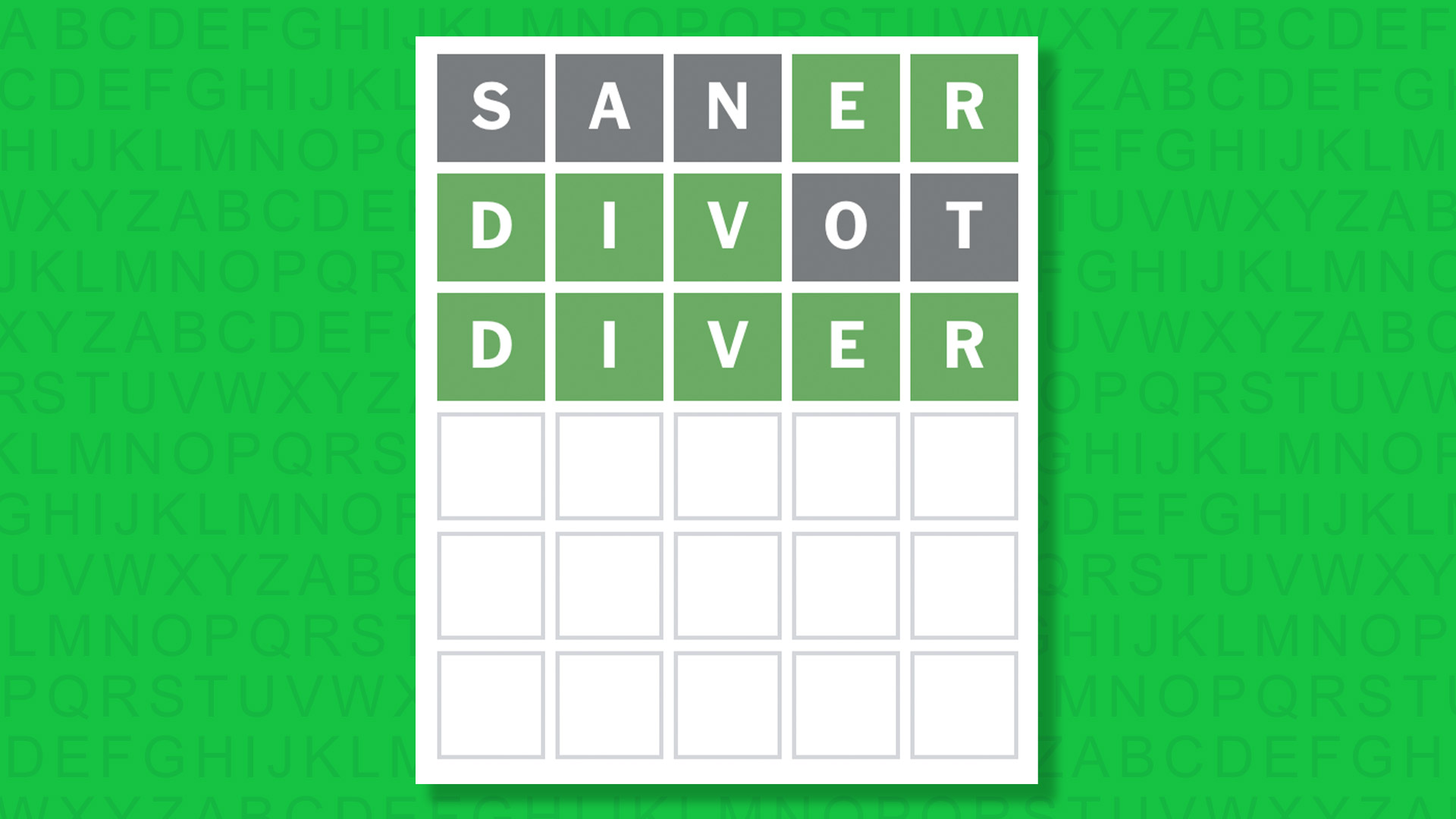 NYT Wordle answer for game 1857 on a green background