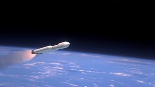 Falcon Heavy Rocket Heading to Space