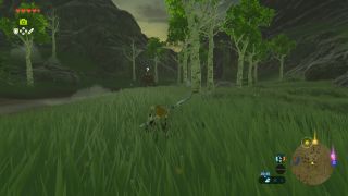 Link heading towards the location in Hyrule for the Lanayru Road Breath of the Wild Captured Memories collectible