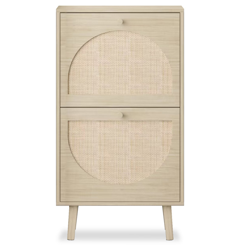 George Oliver Lavenia 2 Flip Drawers Rattan Shoe Cabinet Shoe Storage Organizer Unit &amp;amp; Reviews | Wayfair