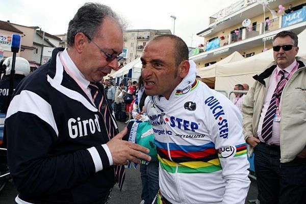 Paolo Bettini (Quick Step) wanted a win, but Giro director Angelo Zomegnan couldn't help.