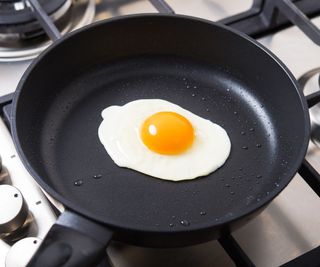 Frying an egg in a nonstick pan