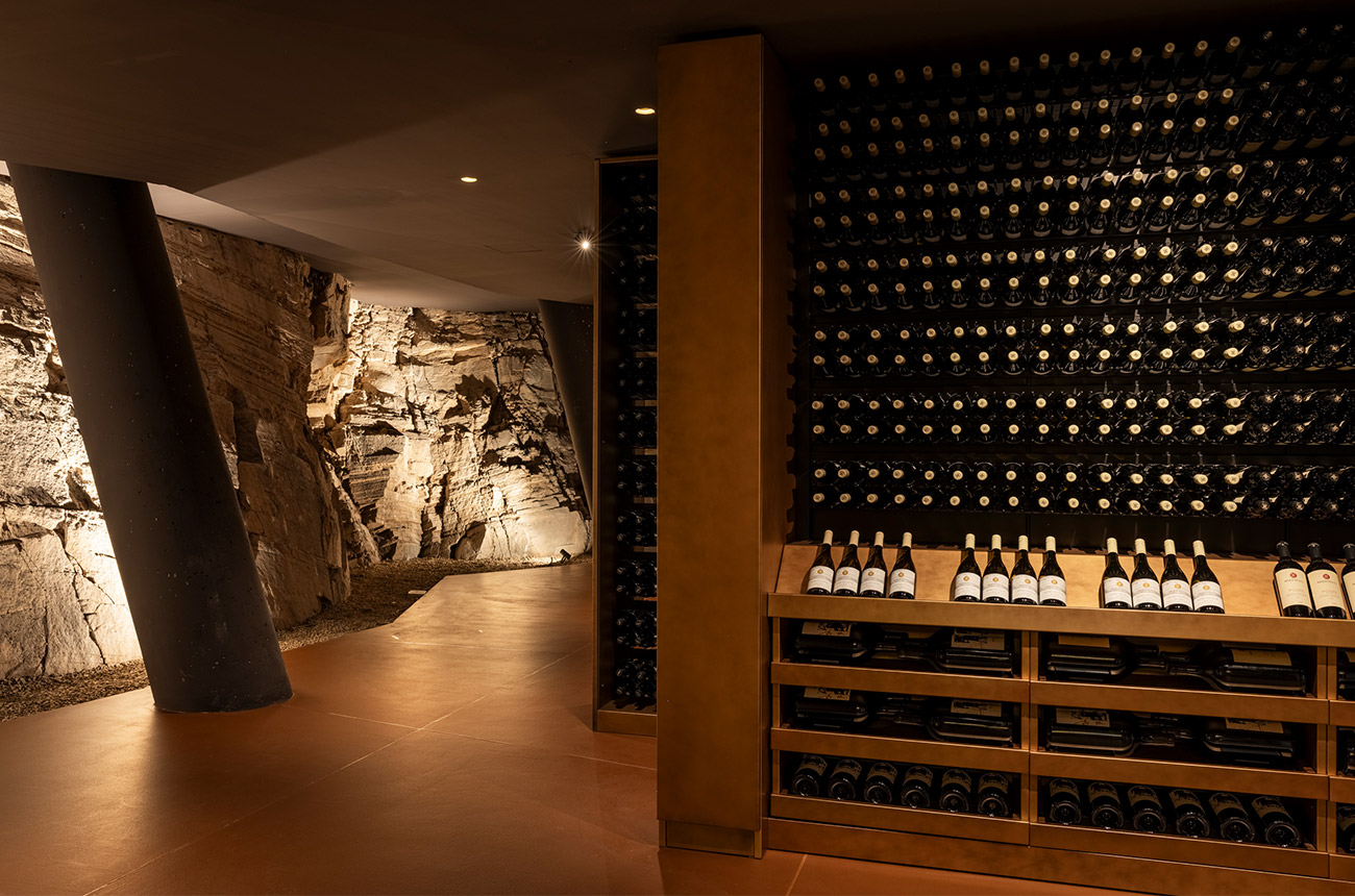The wine library at Cantina Meraviglia.