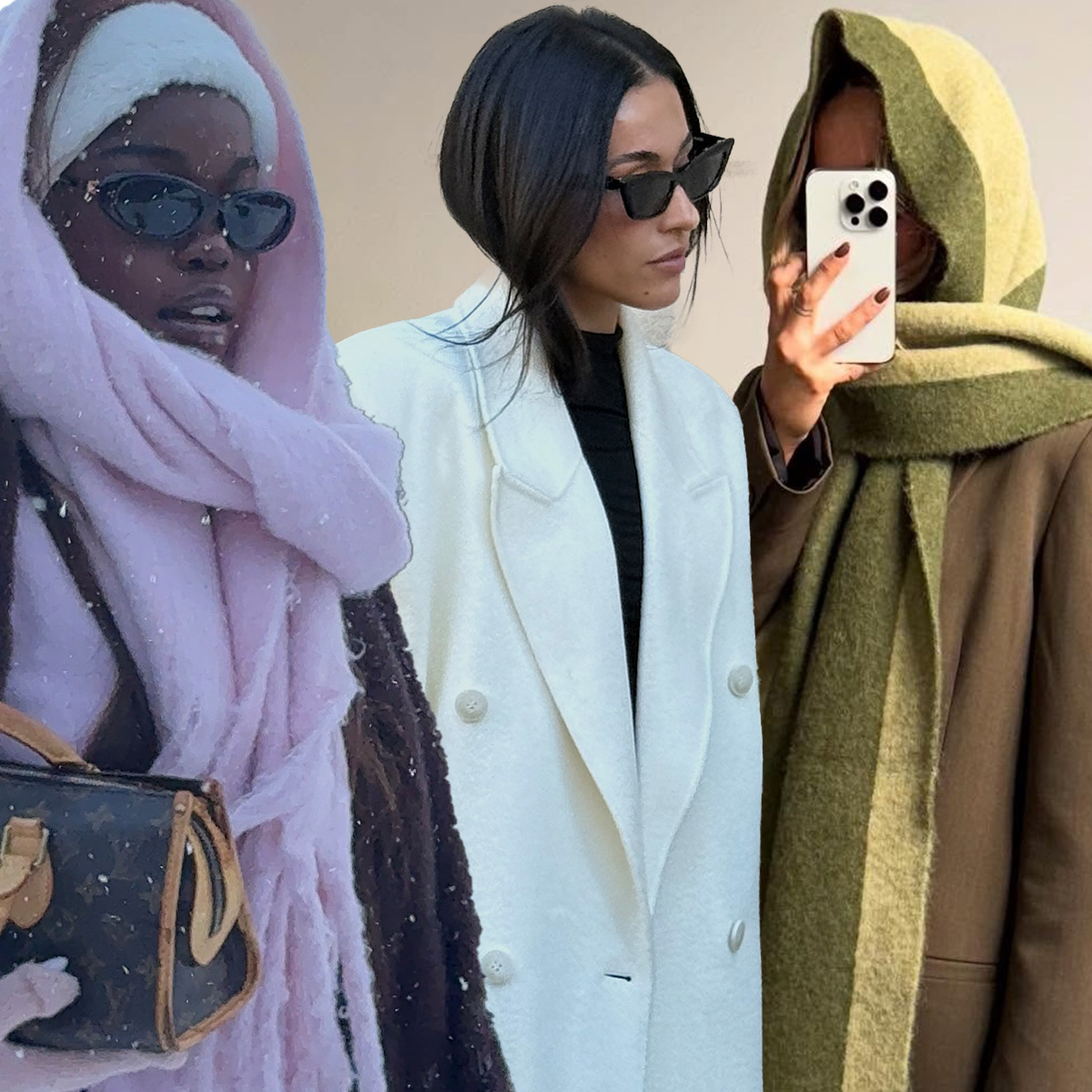 Three women from australia wear winter outfits.