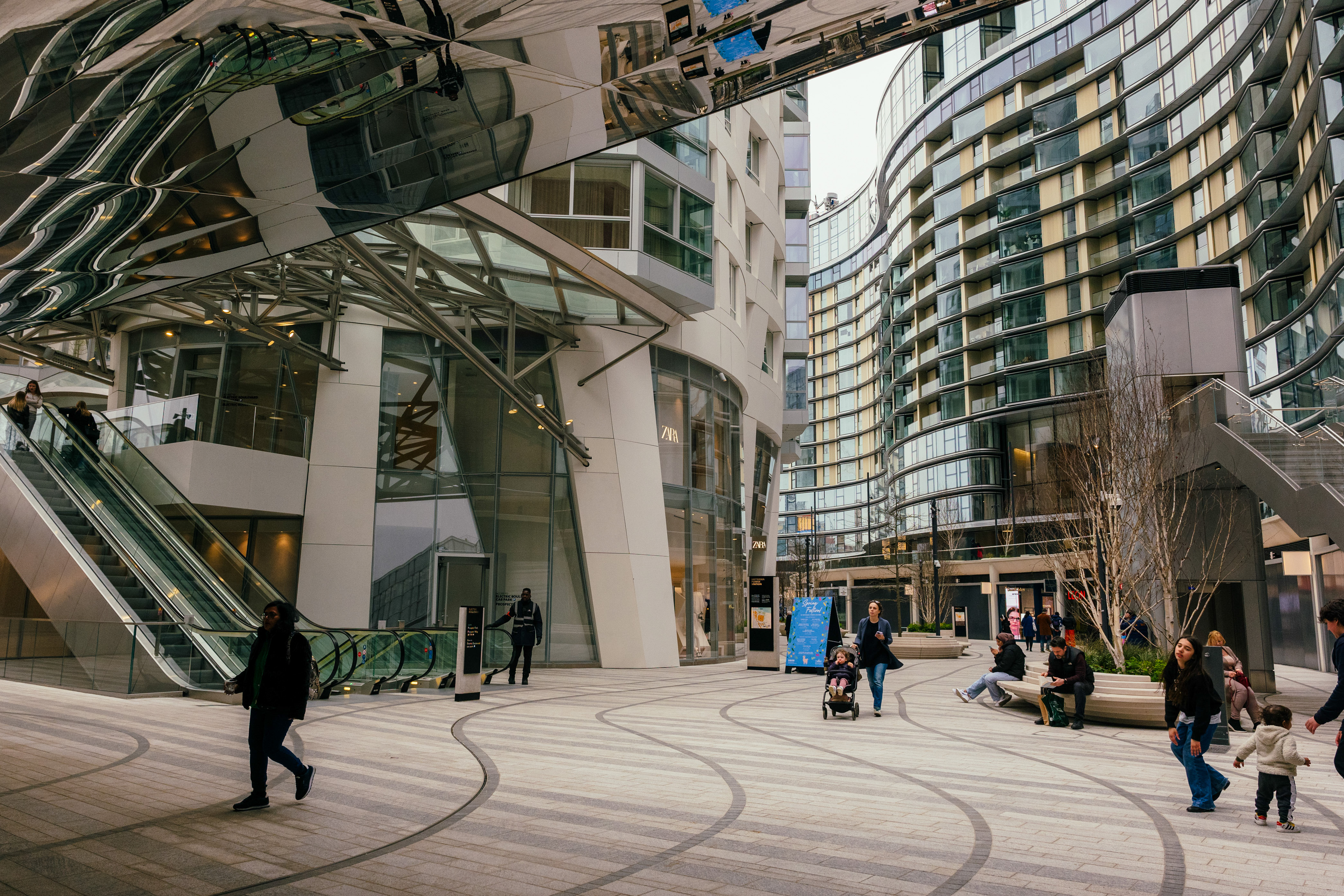 An image of the Battersea Power Station Shopping Mall, which features in The Running Man.