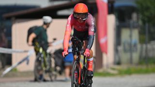 Cameron Wurf riding in a road time trial event 
