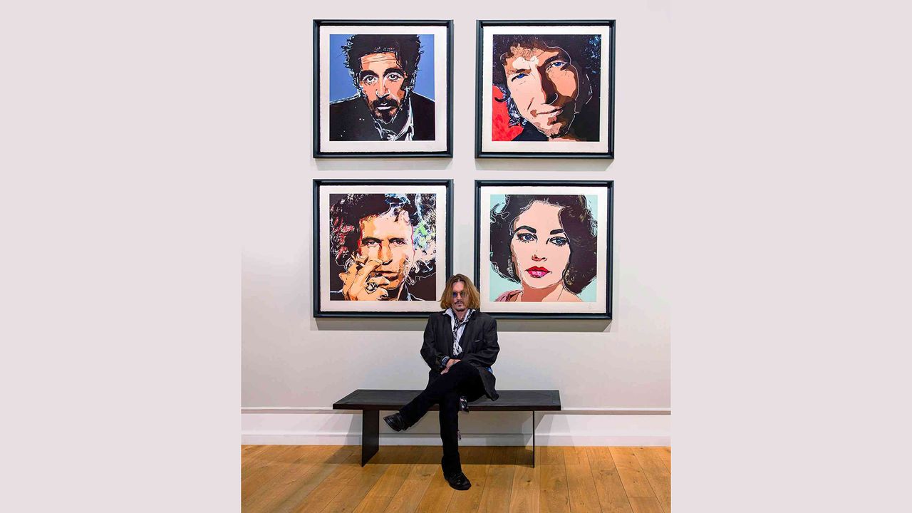 A selection of Johnny Depp's artwork.