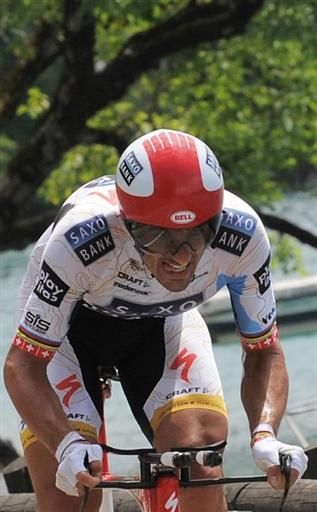 Fabian Cancellara (Team Saxo Bank) finished second, three seconds behind Contador.
