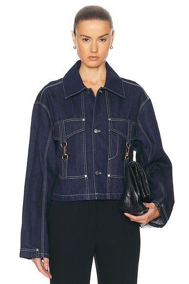 Hardware Detailed Denim Jacket