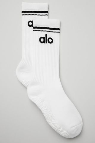 Women's Throwback Barre Sock - White/black