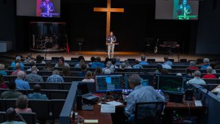 Faith Community Church stage equipped with EAW.