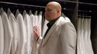 Wilson Fisk (Vincent D'Onofrio) in his closet in Daredevil