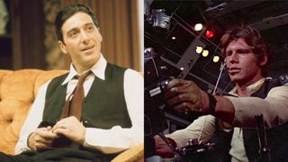 Al Pacino in The Godfather and Harrison Ford in Star Wars: A New Hope