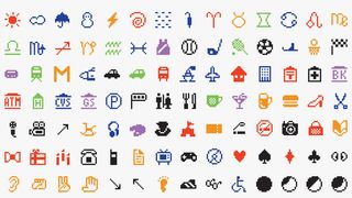 The original 12 by 12 pixel emoji