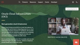 Oracle Cloud Infrastructure's website