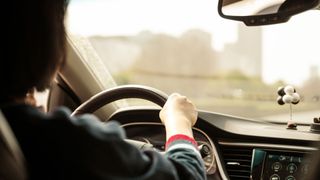 Woman driving a car