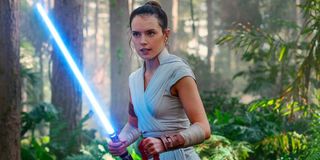 Rey wielding lightsaber in Star Wars: The Rise of Skywalker
