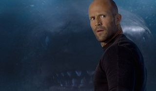 The Meg Jason Statham being stared down by a shark