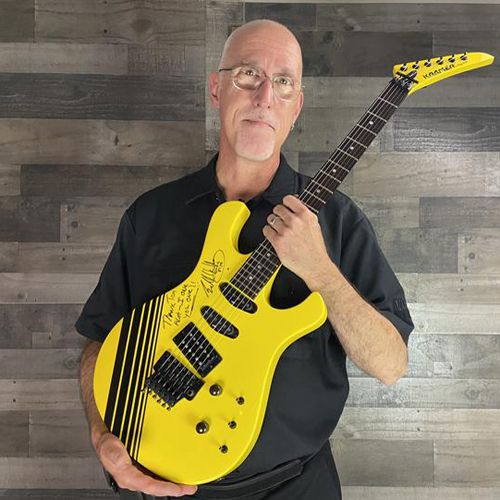 An Eddie Van Halen-signed Kramer Paul Dean