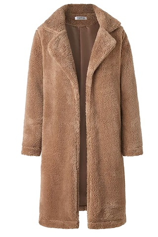 fuzzy fleece cardigan coat