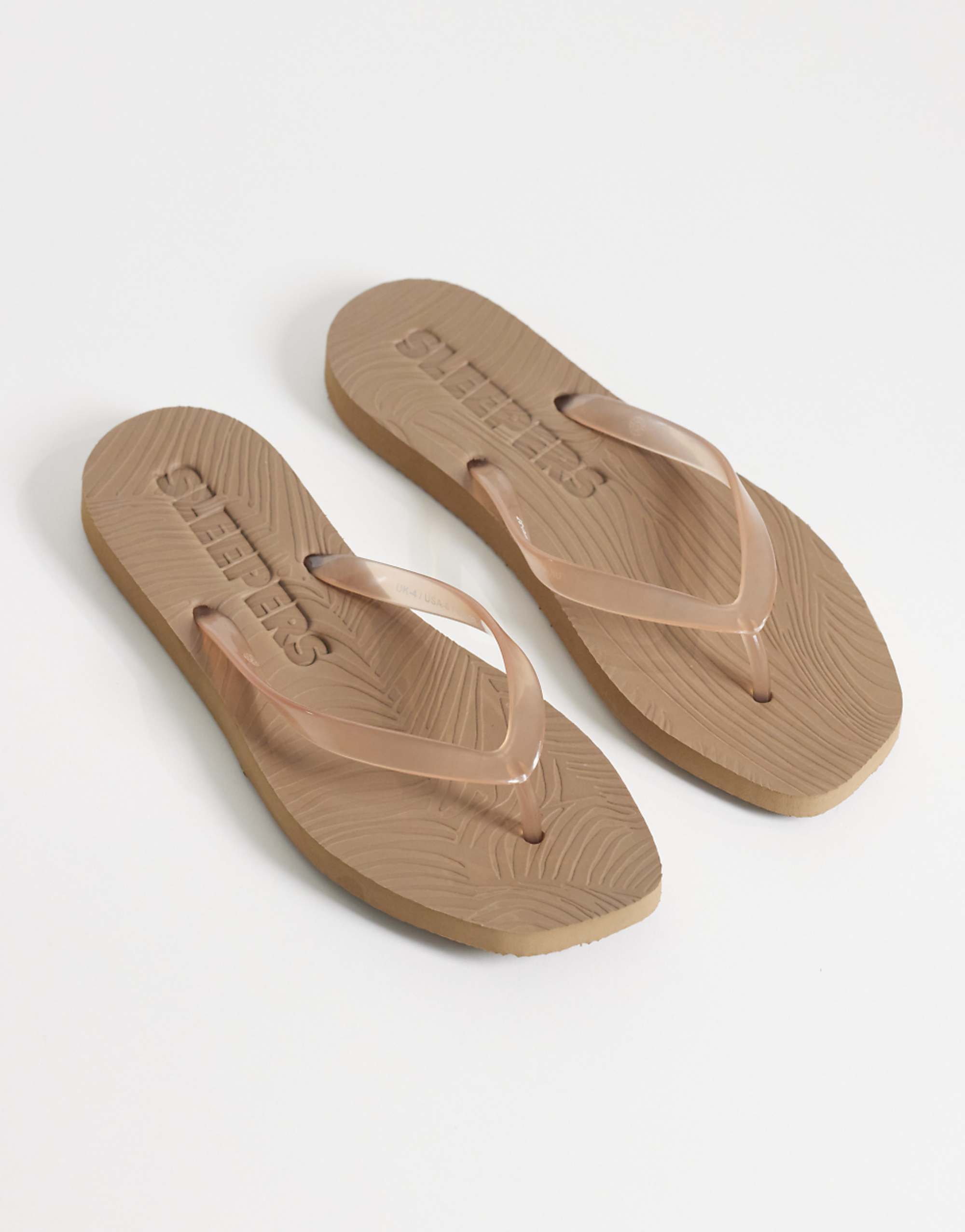 Sleepers Tapered Flip Flops in Sand Transparent