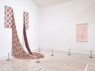 Installation view with Loosening Fabric