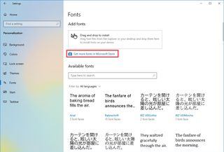 Get more fonts in Microsoft Store