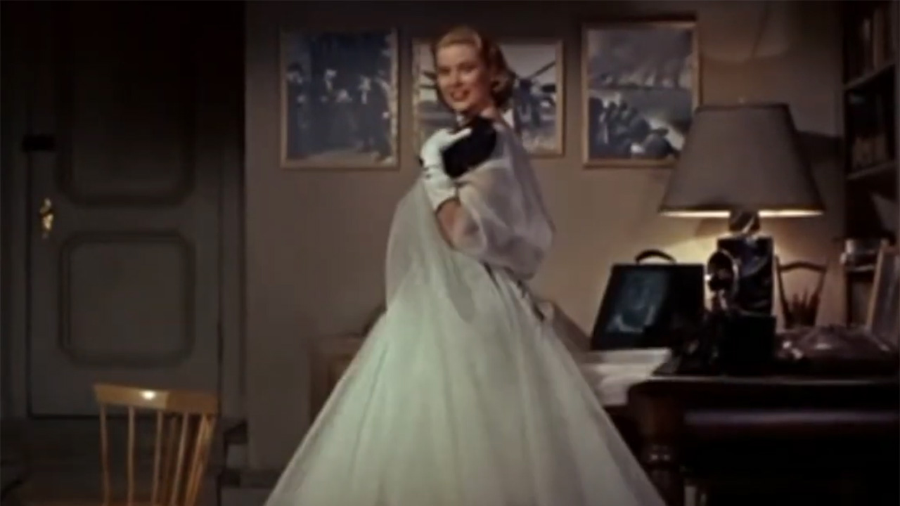 Grace Kelly's iconic black and white dress in Rear Window.