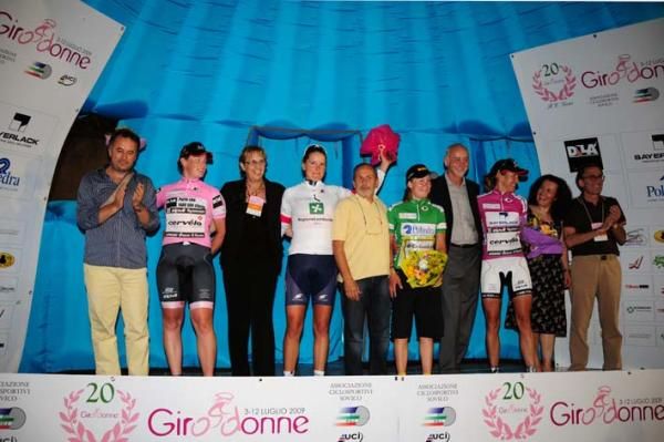 The 2009 Giro Donne prologue podium