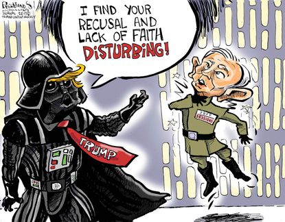 Political cartoon U.S. Trump Russia investigation Sessions Star Wars