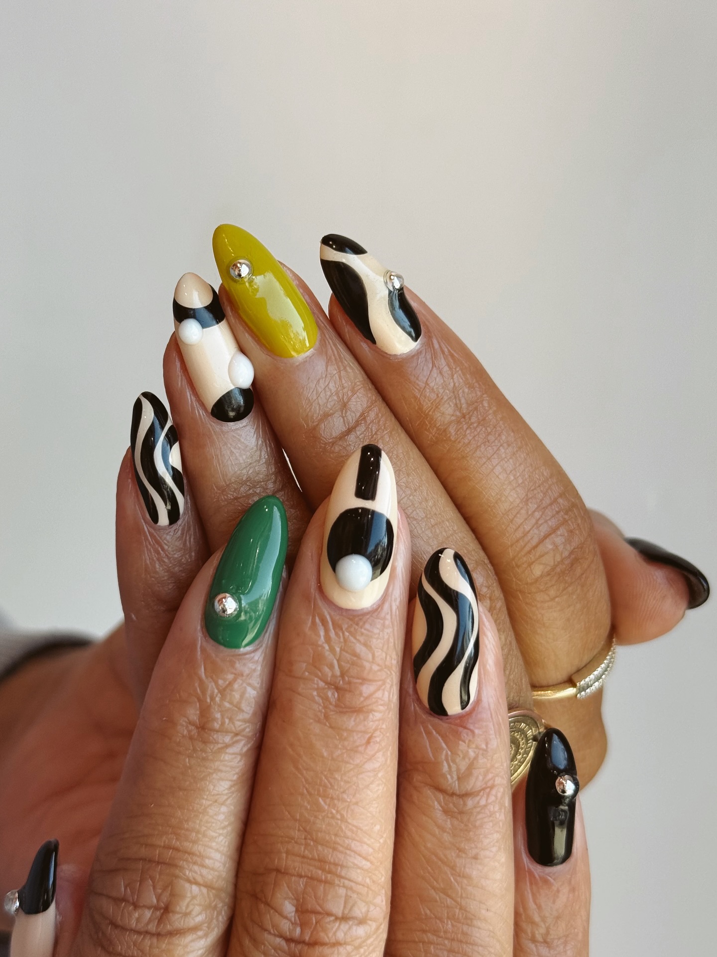 A modern art manicure by Queenie Nguyen.