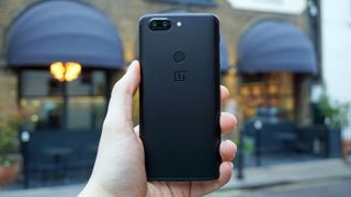 From the back, it looks like the OnePlus 5, only with a fingerprint scanner